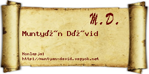 Muntyán Dávid névjegykártya